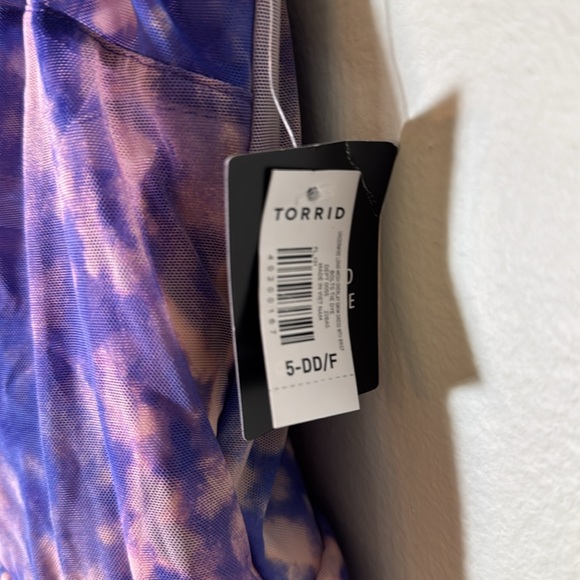 Torrid 5 DD/F Underwire Long Mesh Overlay Swim Dress With Brief - Picture 8 of 12